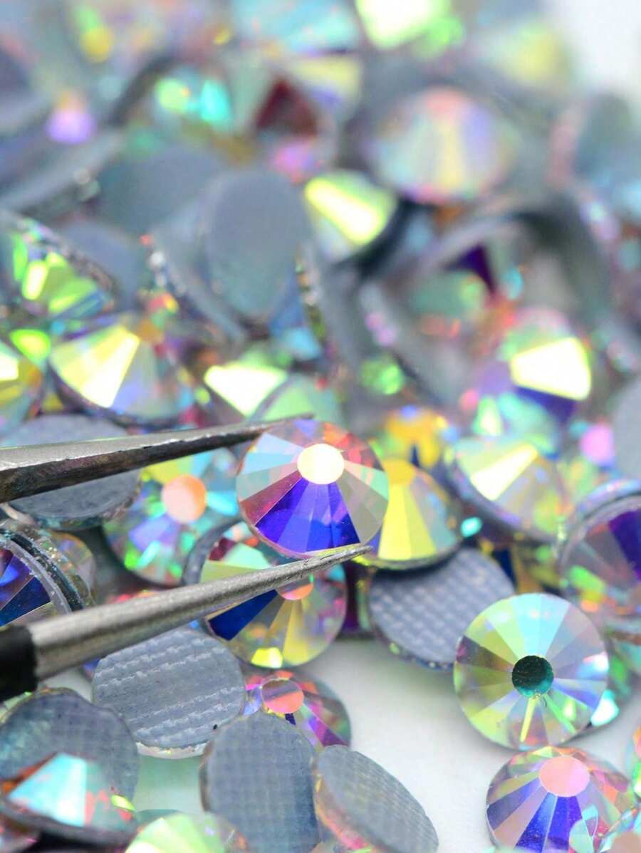 JUNAO SS3 SS4 SS5 SS6 SS8 SS10 SS12 SS16 SS20 SS30 SS34 SS40 SS50 Crystal AB Hotfix Glass Rhinestones For Clothing DIY - Multicolor - View 1