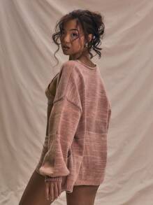 MUSERA Oversized Pocket Detail Ballon Sleeve Cardigan Spring Summer - Multicolor - View 3