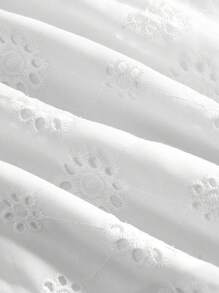 SHEIN MOD 女士复古纯色镂空刺绣蝴蝶结半身裙