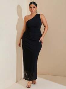 SHEIN BAE Quần áo cỡ lớn cho phụ nữ Váy cưới Váy phù dâu Váy dự tiệc Váy hẹn hò Váy ngày lễ Váy mùa hè cỡ lớn cho phụ nữ, Váy dự tiệc ngày lễ thanh lịch, Váy sinh nhật, Ngày lễ tình nhân, Váy satin, Váy lệch vai bất đối xứng Váy một vai cỡ lớn Váy mùa hè, Cổ áo bất đối xứng, Eo xếp ly Xẻ hai bên Quần áo Maxi cho phụ nữ - màu đen - Xem 6