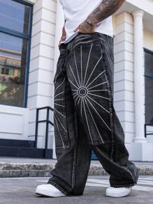 Manfinity LEGND Men's Pocket Detail Minimalist Denim Jeans, Casual For Everyday Wear - Dark Grey - View 4