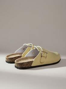 Solecia 女士时尚厚底拖鞋，圆头带扣设计，与鞋子搭配