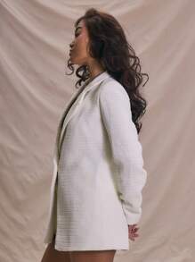 MUSERA Blazer tejido con textura, elegante para primavera y verano, casual para negocios, vacaciones de primavera y verano, graduación, fiesta de bodas, invitada a boda, cumpleaños, vacaciones