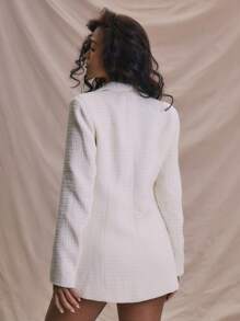 MUSERA Blazer tejido con textura, elegante para primavera y verano, casual para negocios, vacaciones de primavera y verano, graduación, fiesta de bodas, invitada a boda, cumpleaños, vacaciones