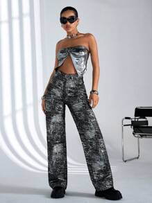 RueChic Jean denim negru WASH - Negru - Vizualizare 5