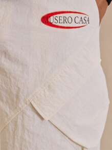 Men Shorts With Pocket Detail 'Musero' Slogan - Apricot - View 5