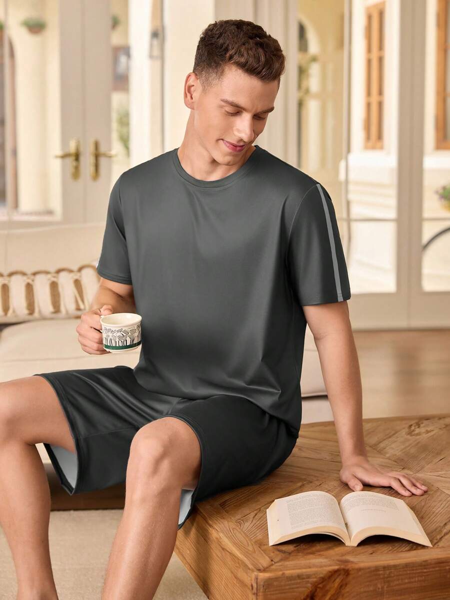 Men's Summer Casual Homewear Suit - Grey - View 1