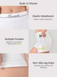 GLOWMODE Powersculpt™ Schweiß-absorbierende Sporthose mit Kontrast-Streifen, Kühleffekt, hoher Stretch, mit Seitentaschen, für High Impact Training, Laufen, Abnehmbaren Cups