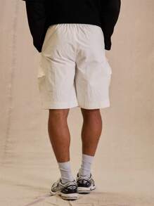 Men Shorts With Pocket Detail 'Musero' Slogan - Apricot - View 4