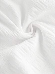Girlism Vestido con burbujas con tirantes de espagueti, corte calado y textura de gasa esmocada blanca para adolescentes, atuendo casual y de vacaciones, conjunto de playa para primavera/verano
