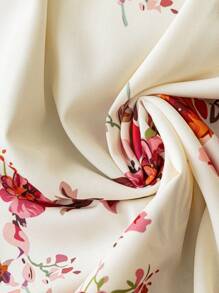 SHEIN LUNE Plus Size Women Elegant Floral Print Shirt Dress, Spring/Summer