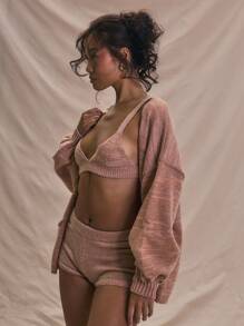 MUSERA Oversized Pocket Detail Ballon Sleeve Cardigan Spring Summer - Multicolor - View 2