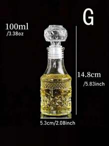 Cirelle 1Pc Vintage Split Bottle, Crystal Empty Refillable Home Table Decoration Bottle,Creative Mini Bottles Clear Transparent Glass Carving Bottle,Travel Perfume Liquid Bottle(1.69oz/50ml And 3.38oz/100ml Available), Rama Table Decor, Bedroom Supplies, Housewarming Gift, Travel Essentials, Gifts For Women/Girls/Girlfriend