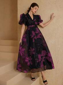 Aveloria Rosie 法式复古浪漫摩登女孩欧根纱印花情人节长袖女装优雅时尚风格全身印花夏季春秋季