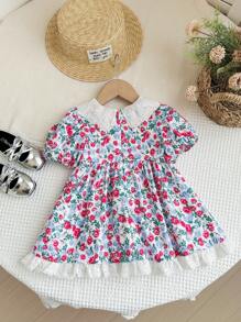 SHEIN LMoss Kids LMoss 女婴连衣裙