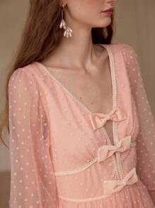 MOTF PREMIUM 蝴蝶结细节拉链连衣裙 - 粉色 - 查看 2