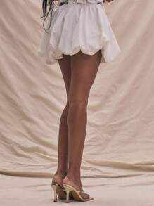 MUSERA Puffball Mini Drawstring Skirt Summer Holiday Vacation
