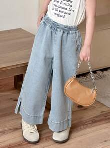 Dazy Kids Young Girls Denim Jeans - Light Wash - View 6