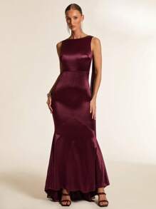 Glamine Đầm Maxi Dài Bốn Mùa Cho Nữ, Đầm Dạ Hội Thanh Lịch, Đầm Dự Tiệc Cho Nữ, Đầm Dạ Hội Cho Nữ, Đầm Maxi Cho Nữ, Đầm Mùa Hè Cho Nữ - Màu Đỏ Sâu - Xem 4