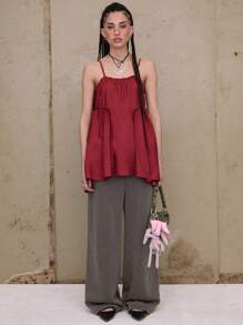 COUREZ بنطلون جوجر واسع الساق مغسول بطراز Y2K الفينتاج الكبير الحجم