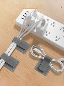 SHEIN Paquete de 10 piezas/20 piezas/30 piezas Organizador de cables, sujetacables portátil, organizador de cables con cierre de gancho y bucle para el hogar y la oficina