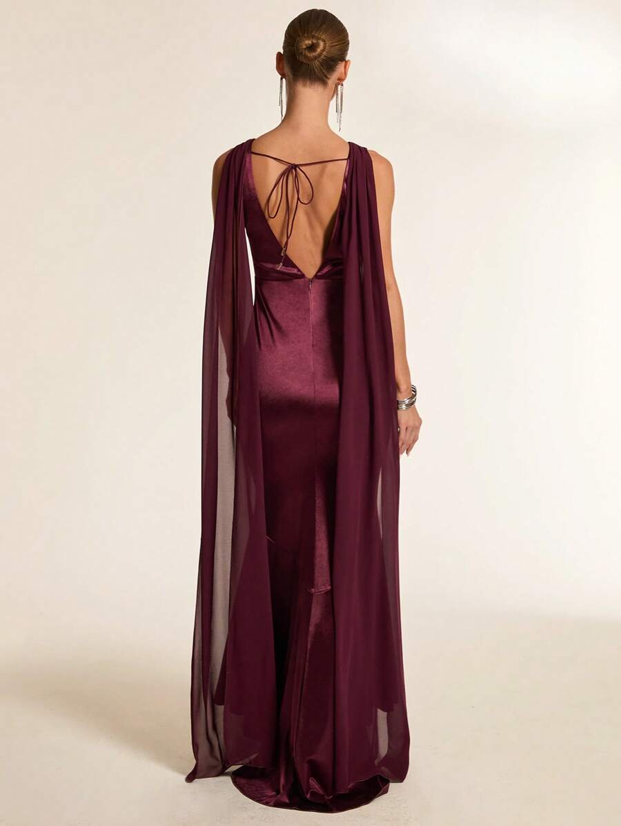 Glamine Đầm Maxi Dài Bốn Mùa Cho Nữ, Đầm Dạ Hội Thanh Lịch, Đầm Dự Tiệc Cho Nữ, Đầm Dạ Hội Cho Nữ, Đầm Maxi Cho Nữ, Đầm Mùa Hè Cho Nữ - Màu Đỏ Sâu - Xem 1