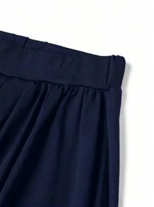 SHEIN Unity Plus Size Women Solid Color Pleated Elegant Pencil Skirt