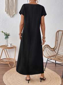 SHEIN Plain Knit Loose Maternity Dress, Minimalist Fashion Casual Everyday Wear