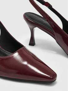 CUCCOO BIZCHIC Fashion Minimalist Women High Heel Sandals, Backstrap Slingback Pumps For Summer Vacation, Versatile Office Wear And Casual Outfits - Red - View 7