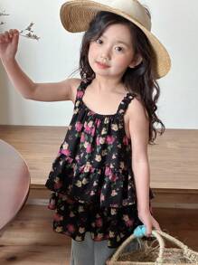 DAZY Sleeveless Young Girls Shirt Blouse, Summer Easter - Black - View 7