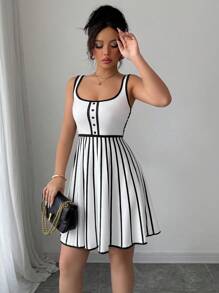 Elenzga Vestido corto elegante para mujer