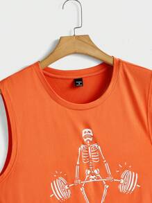 Manfinity LEGND Men's Simple Fashion Tank Top Suitable For Summer Muscle Shirts For Men - Orange - View 3