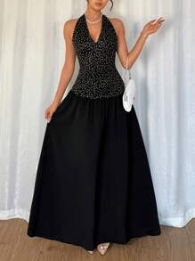 Islaluna Tie Strap Bodycon Dress For Women, Elegant