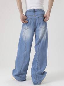 Manfinity EMRG Men's Simple Fashionable Denim Jeans Suitable For Summer