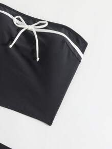 SHEIN Swim 3 Stücke Damen Romantischer Urlaubsstil Badeanzug Set