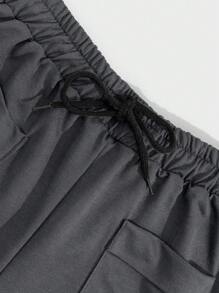 RueChic Hommes 2 pièces Pack Shorts réguliers avec poches cargo et taille à cordon