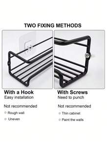 1 件/2 件/4 件黑色/银色金属调料架，无钻孔标记壁挂式或螺丝安装，节省空间的调料罐支架，用于橱柜门/墙壁储存香草和香料，坚固耐用，可容纳 6-8 个调料罐，承重高达 10 公斤，非常适合厨房、浴室、圣诞节、复活节 - 彩色 - 查看 9