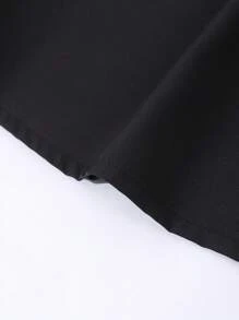 Sparklyn 女孩优雅奢华公主派对礼服，带蝴蝶结肩带，双色低腰公主礼服，假日，夏季，旅行 - 黑色 - 查看 4