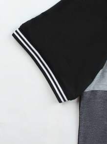 Manfinity Homme Maglietta casual a maniche corte da uomo con scollo tondo e color block - Multicolore - Visualizzare 5