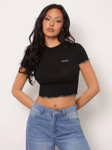 SHEIN Unity Camiseta de bebé de algodón estampado de constelación de Aries bordada, cómoda para usar en festivales de verano, uso casual diario, regalo de cumpleaños