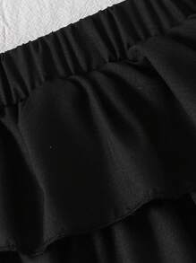 Girls Summer Short Sleeve Bowknot Collar Blouse & Skirt Set