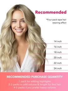 20PCS Straight Tape In Human Hair Extensions 100% Real Remy Human Hair 14-24inches Natural High Quality 50G/Pack For Salon Silky Seamless Invisible PU Tape In Hair Extensions