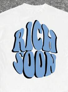 SHEIN Koszulka z krótkim rękawem dla chłopców w swobodnym wzorze, odpowiednia na lato