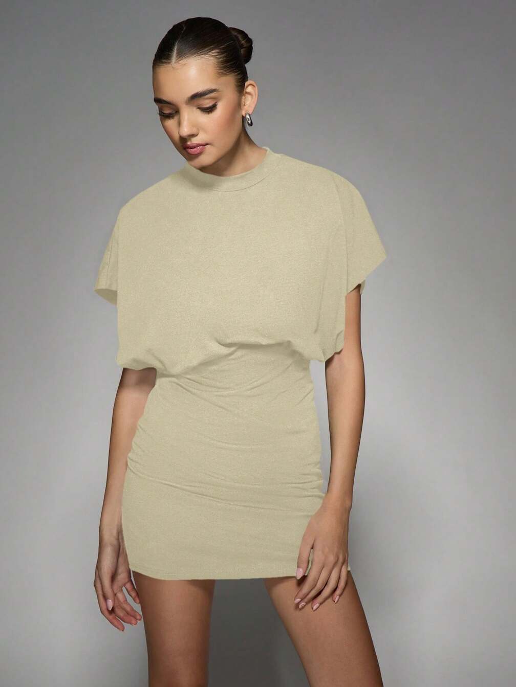 padded mini dress Spaghetti Strap V Neck Twist Detail Flowy Padded Mini Dress