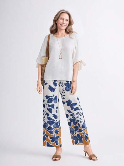 SHEIN LUNE Zebra Pattern Printed Shirt And Black Pants Two-Piece Set Fall Women Clothes Two Piece Set Women