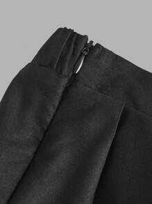 Ensemble 2 pièces pour préadolescentes : T-shirt oversize à imprimé camouflage et lettres + jupe mini plissée noire, retour à l'école, style Y2K, streetwear, chic et doux, style campus américain - Multicolore - Voir 14