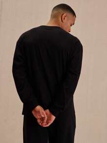 Musero Long Sleeve Oversized Slogan Graphic Sweatshirt Loungewear