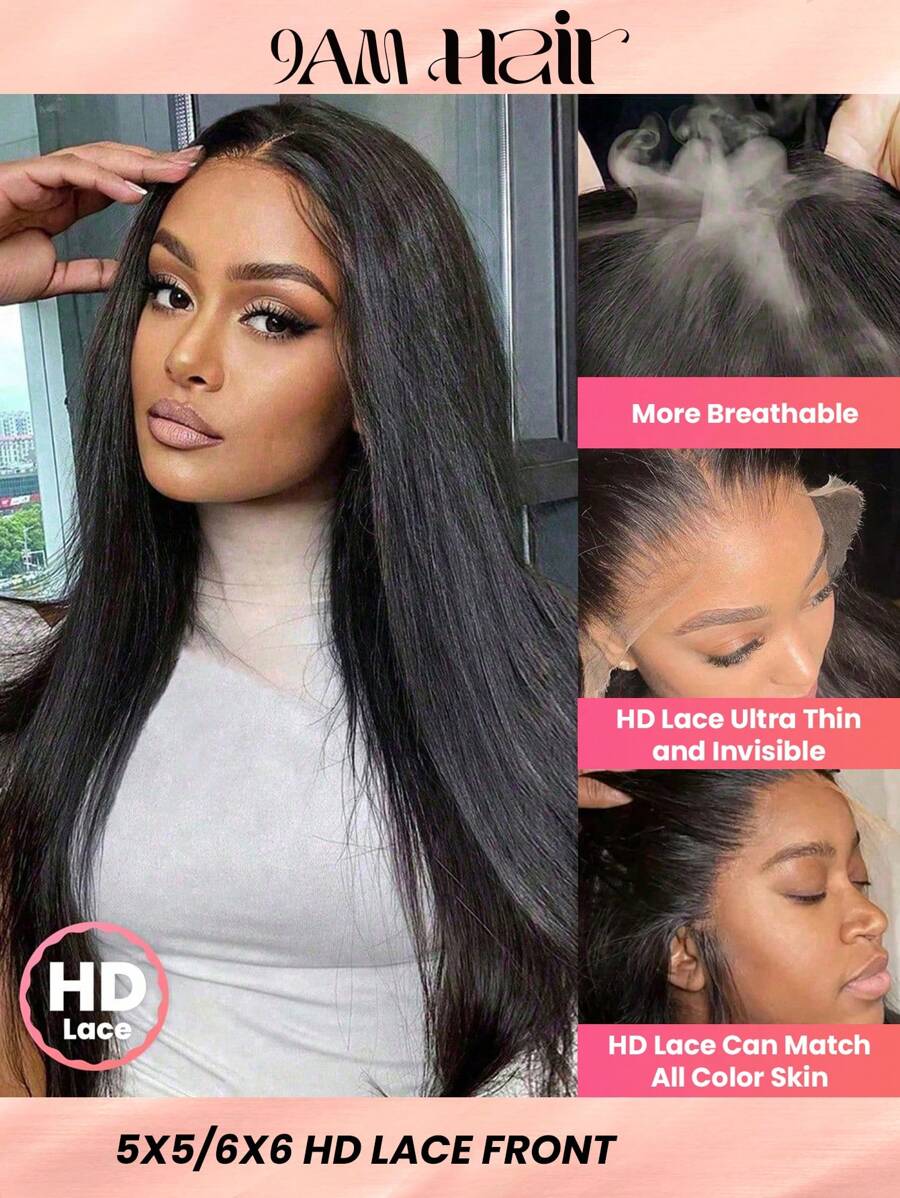 TrueHD 高清蕾絲直筒前蕾絲假髮180%密度16-20寸人類假髮