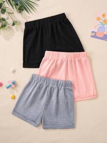 3件套可爱少女印花休闲运动短裤