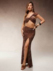 Hauture Festival Women's Sexy Festival Party Front Twisted With Ruching Printed Bra Top - Multicolor - View 5